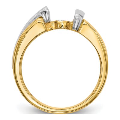 14K Two-Tone Gold Peg Set Solitaire Engagement Ring Mounting – view 3