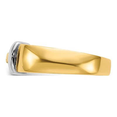 14K Two-Tone Gold Peg Set Solitaire Engagement Ring Mounting – view 4