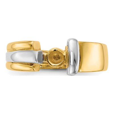 14K Two-Tone Gold Peg Set Solitaire Engagement Ring Mounting – view 5