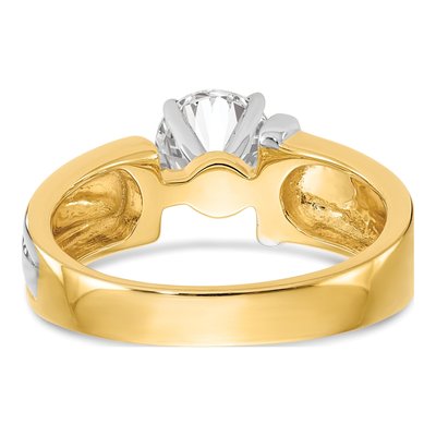 14K Two-Tone Gold Peg Set Solitaire Engagement Ring Mounting – view 6