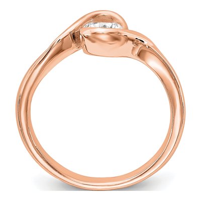 14K Rose Gold Bezel Solitaire Engagement Ring Mounting – view 2