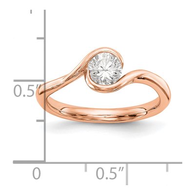14K Rose Gold Bezel Solitaire Engagement Ring Mounting – view 3