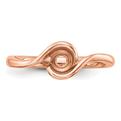 14K Rose Gold Bezel Solitaire Engagement Ring Mounting – view 5