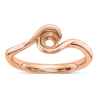 14K Rose Gold Bezel Solitaire Engagement Ring Mounting – view 8