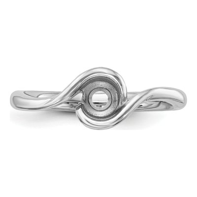 14K White Gold Bypass Half-Bezel Engagement Ring Mounting – view 4