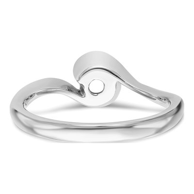 14K White Gold Bypass Half-Bezel Engagement Ring Mounting – view 5