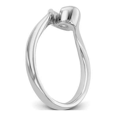 14K White Gold Bypass Half-Bezel Engagement Ring Mounting – view 6