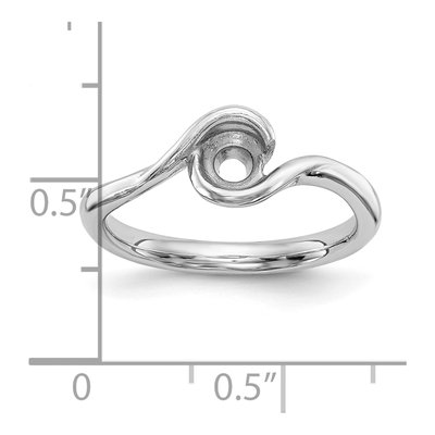 14K White Gold Bypass Half-Bezel Engagement Ring Mounting – view 8