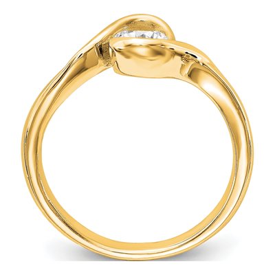 14K Yellow Gold Bezel Solitaire Engagement Ring Mounting – view 2
