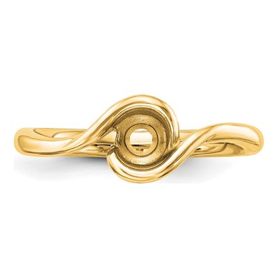 14K Yellow Gold Bezel Solitaire Engagement Ring Mounting – view 4