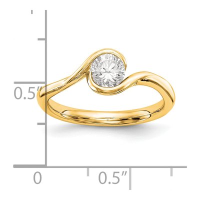14K Yellow Gold Bezel Solitaire Engagement Ring Mounting – view 7