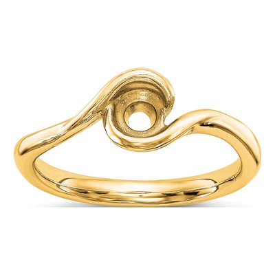 14K Yellow Gold Bezel Solitaire Engagement Ring Mounting – view 8