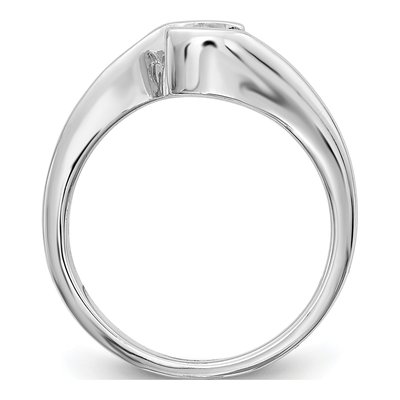 14K White Gold Bezel Engagement Ring Mounting – view 3