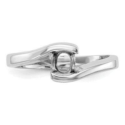 14K White Gold Bezel Engagement Ring Mounting – view 5