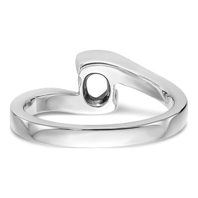 14K White Gold Bezel Engagement Ring Mounting – view 6