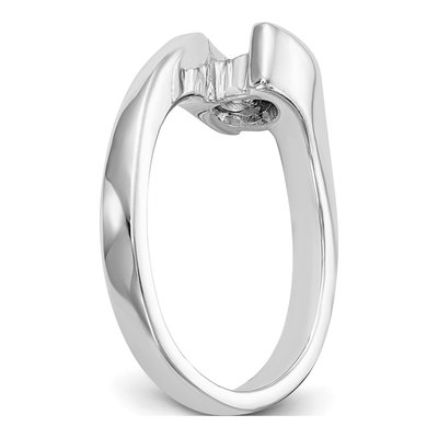 14K White Gold Bezel Engagement Ring Mounting – view 7