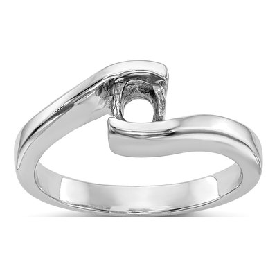 14K White Gold Bezel Engagement Ring Mounting – view 8