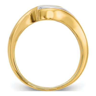14K Two-Tone Gold Bypass Engagement Ring Mounting – view 3