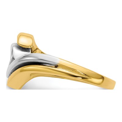 14K Two-Tone Gold Bypass Engagement Ring Mounting – view 4