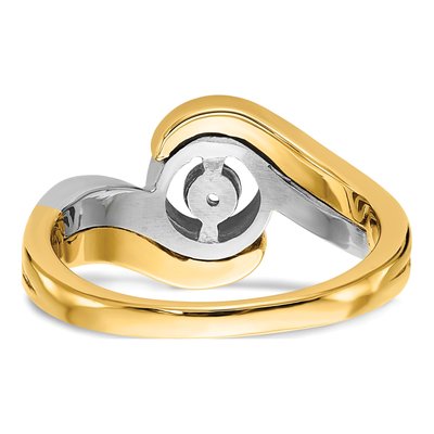 14K Two-Tone Gold Bypass Engagement Ring Mounting – view 6