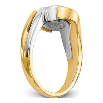 14K Two-Tone Gold Bypass Engagement Ring Mounting – view 7