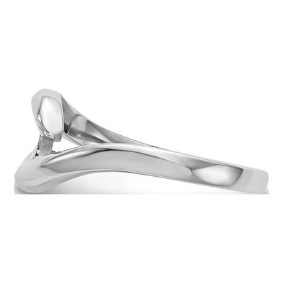 14K White Gold Bypass Engagement Ring Mounting – view 3