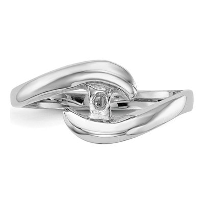 14K White Gold Bypass Engagement Ring Mounting – view 4