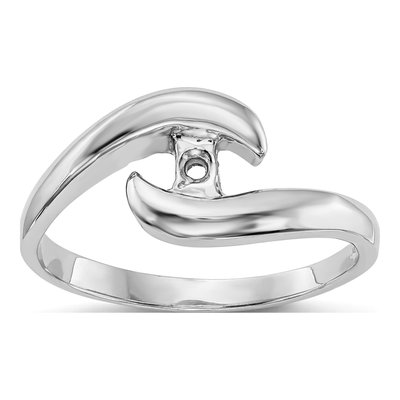 14K White Gold Bypass Engagement Ring Mounting – view 7