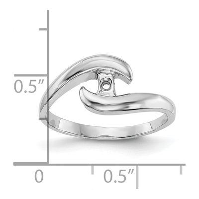 14K White Gold Bypass Engagement Ring Mounting – view 8