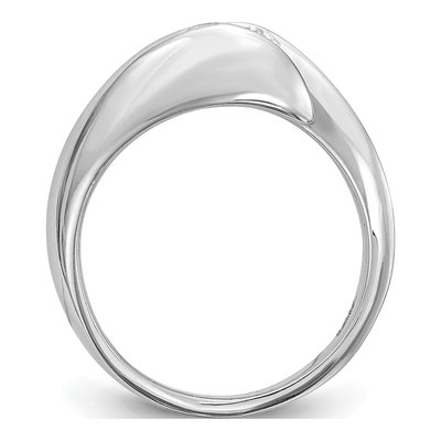 14K White Gold Half-Bezel Bypass Engagement Ring Mounting – view 2