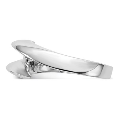14K White Gold Half-Bezel Bypass Engagement Ring Mounting – view 3