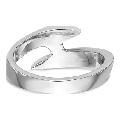 14K White Gold Half-Bezel Bypass Engagement Ring Mounting – view 5