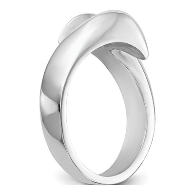14K White Gold Half-Bezel Bypass Engagement Ring Mounting – view 6