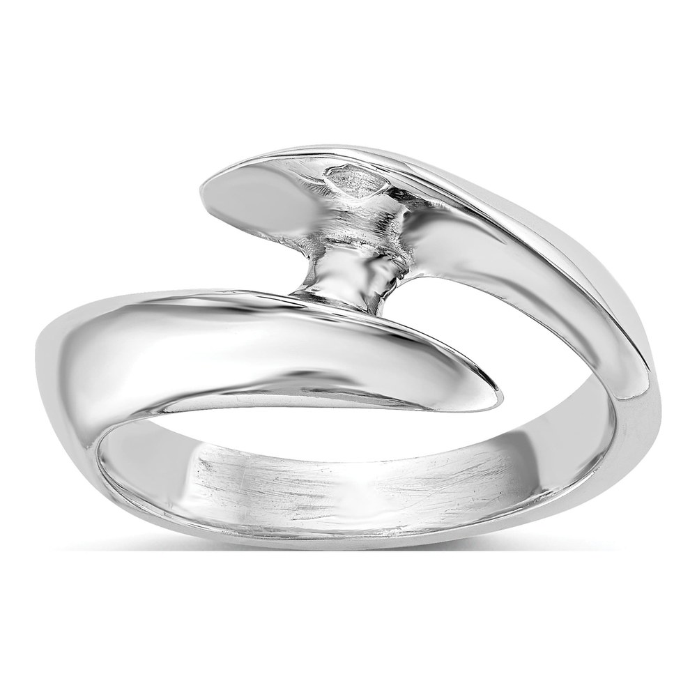 14K White Gold Half-Bezel Bypass Engagement Mounting