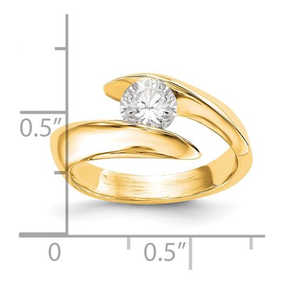 14K Yellow Gold Bezel Solitaire Engagement Ring Mounting – view 3