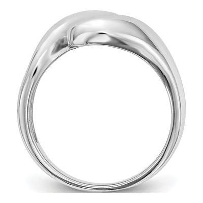 14K White Gold Bypass Solitaire Engagement Ring Mounting – view 2