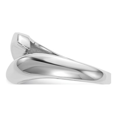 14K White Gold Bypass Solitaire Engagement Ring Mounting – view 3