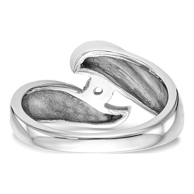 14K White Gold Bypass Solitaire Engagement Ring Mounting – view 5