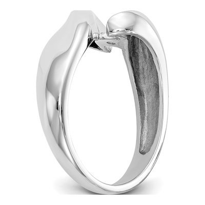 14K White Gold Bypass Solitaire Engagement Ring Mounting – view 6