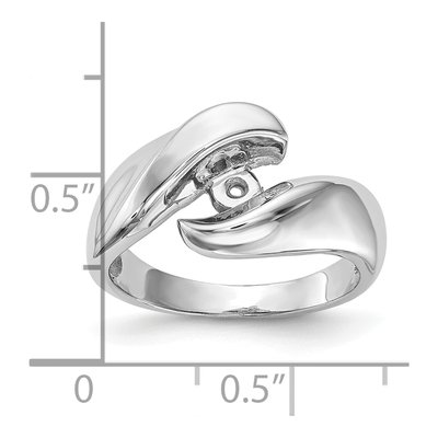 14K White Gold Bypass Solitaire Engagement Ring Mounting – view 8