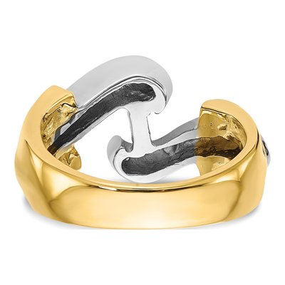 14K Two-Tone Gold Bypass Solitaire Engagement Ring Mounting – view 5