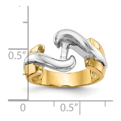 14K Two-Tone Gold Bypass Solitaire Engagement Ring Mounting – view 8