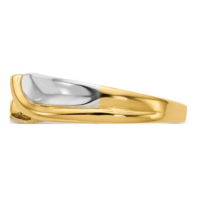 14K Two-Tone Gold Bypass Solitaire Engagement Ring Mounting – view 4