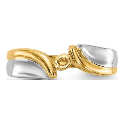 14K Two-Tone Gold Bypass Solitaire Engagement Ring Mounting – view 5
