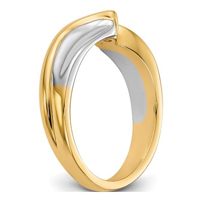 14K Two-Tone Gold Bypass Solitaire Engagement Ring Mounting – view 7