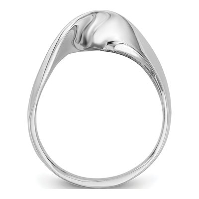 14K White Gold Peg-Set Round Engagement Ring Mounting – view 3