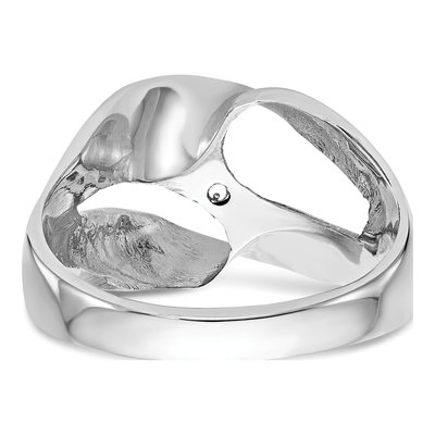 14K White Gold Peg-Set Round Engagement Ring Mounting – view 6