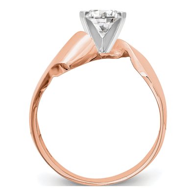 14K Rose Gold Solitaire Engagement Ring Mounting – view 2