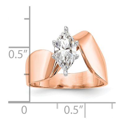 14K Rose Gold Solitaire Engagement Ring Mounting – view 3