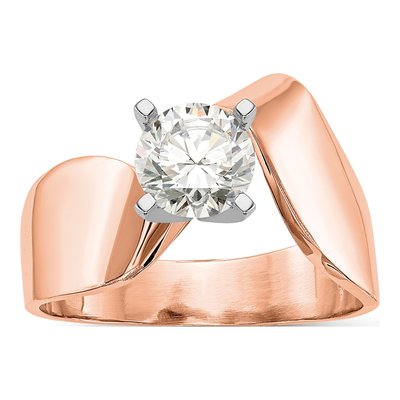 14K Rose Gold Solitaire Engagement Ring Mounting